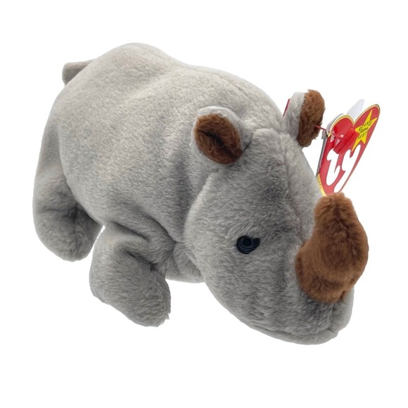 Ty Beanie Baby Babies SPIKE The Rhinoceros Rhino Original Vintage Plush RETIRED - Picture 4 of 10